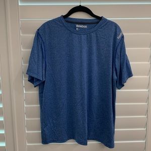 Reebok short sleeve shirt heather blue workout wear